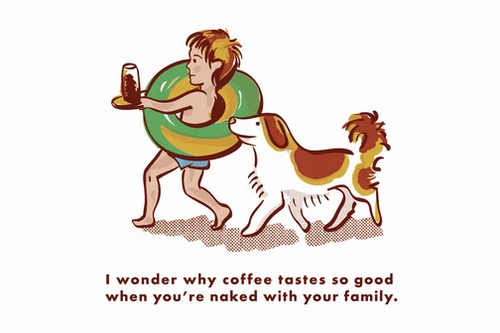 coffee naked with family poster